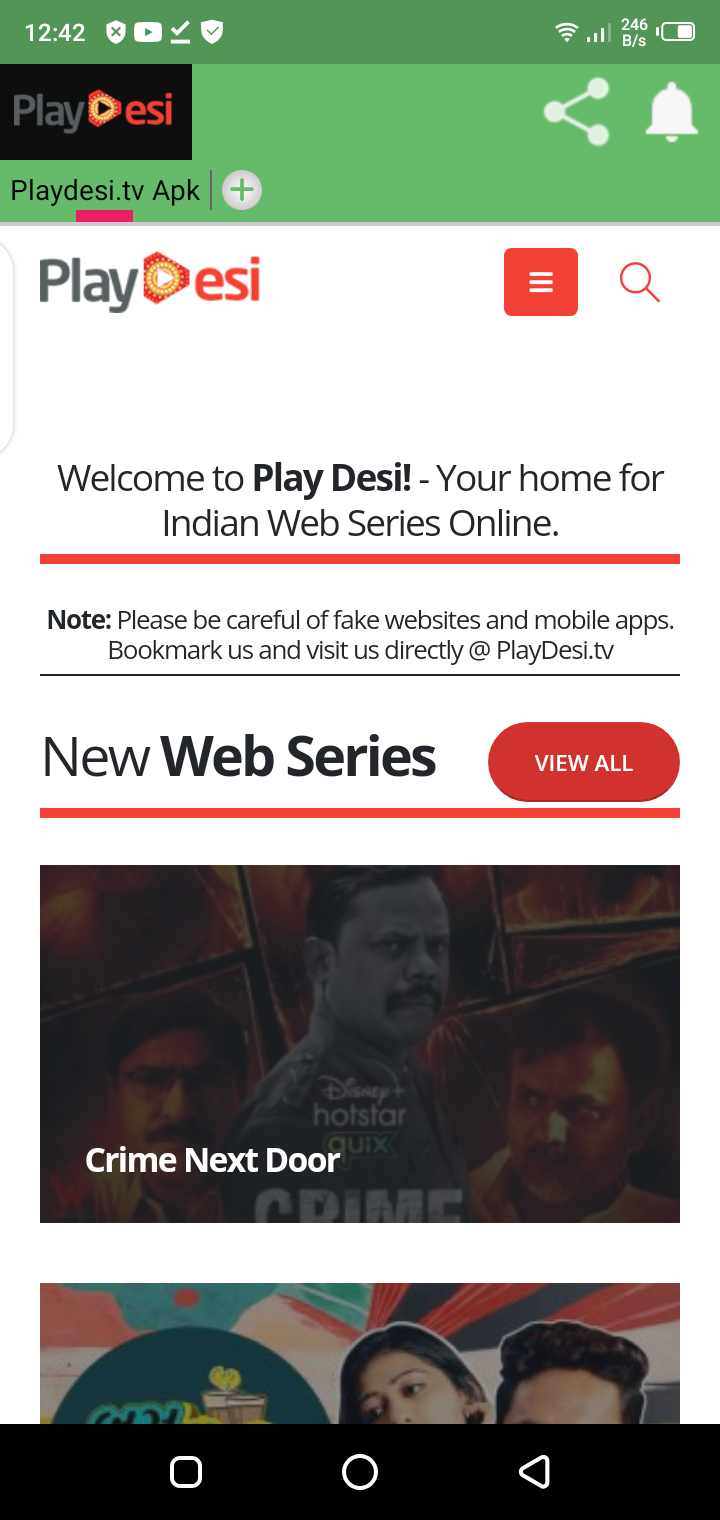 Screenshot of Desi Cinema TV App